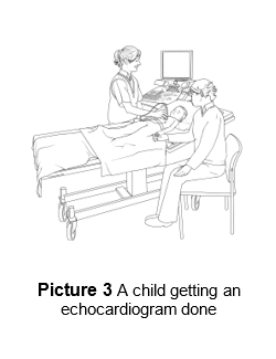 A child getting an echocardiogram done