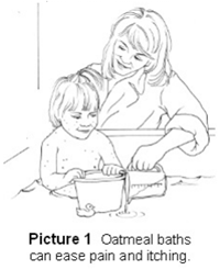 Oatmeal baths can ease pain and itching