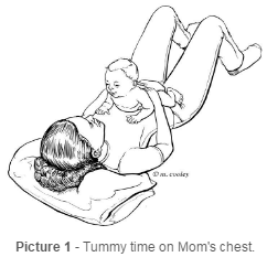 Tummy time on Mom's chest