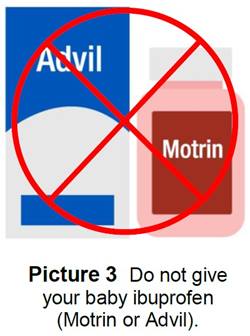 red X through advil and motrin bottles