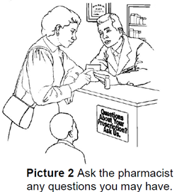 Picture 2: Ask the pharmacist any questions you may have.