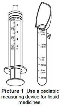 A pediatric measuring device/spoon.