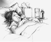 Child sick in bed