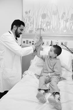 doctor giving patient high five