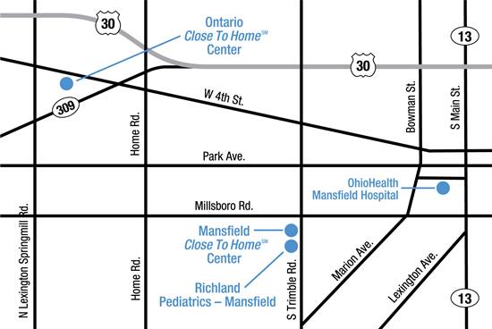 Mansfield Locations Map