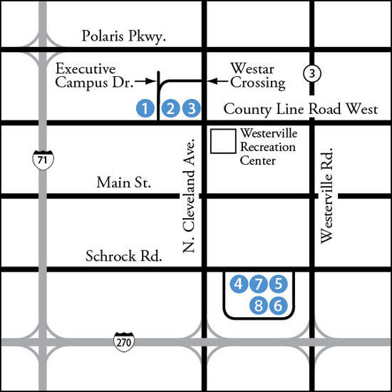 Westerville Close To Home Centers Map