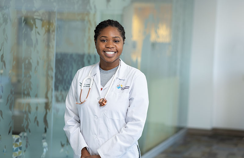 Female doctor refering a patient