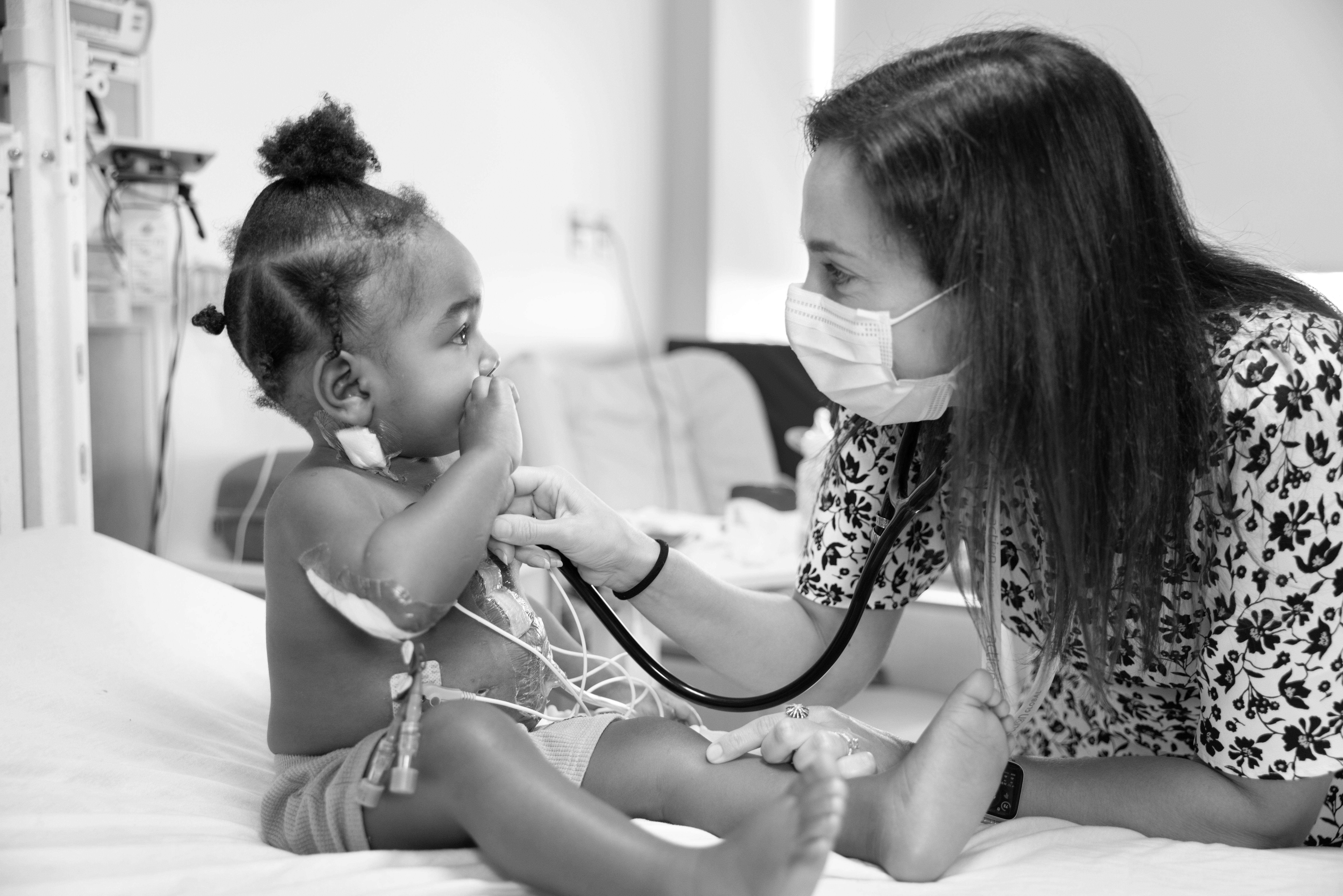 Cardiology patient being treated